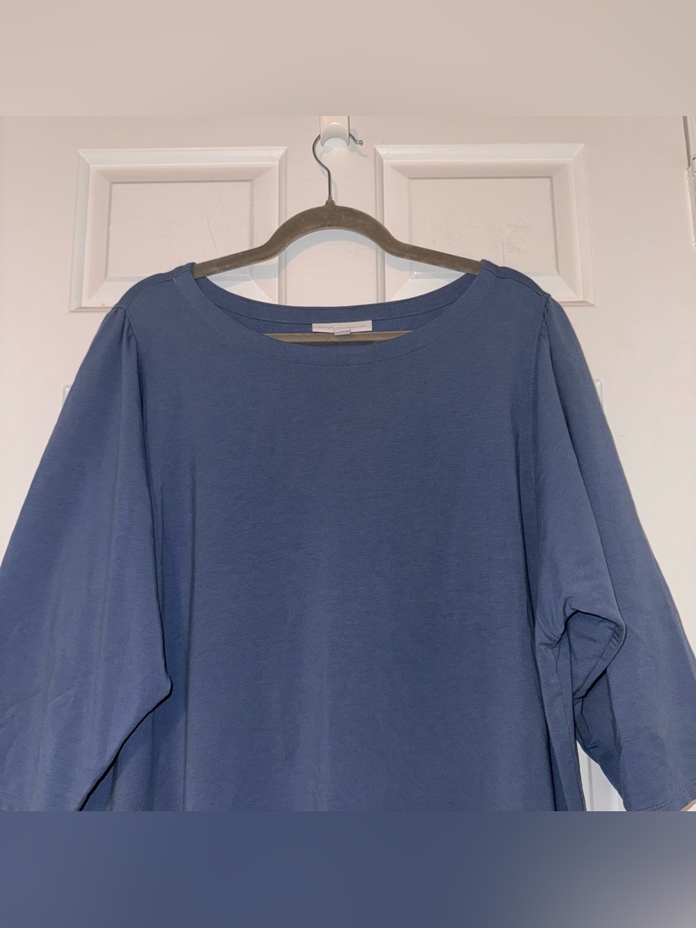 Pure Jill affinity French terry 3/4 sleeve shift shirt dress bayside blue 2X - Picture 4 of 14